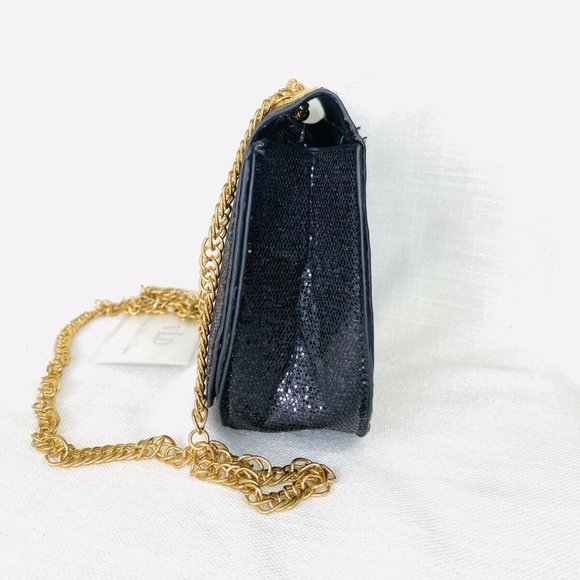 New Victoria Leland Designs Shimmer Crossbody Bag Gold Chain Strap - Picture 3 of 9